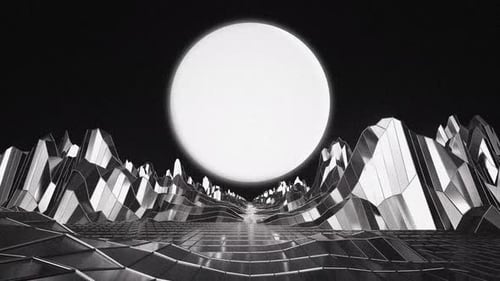 Schwarz-Weiß-Science-Fiction-Welt