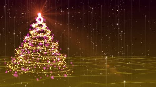 Glowing Christmas Tree Formation with Sparkling Lights