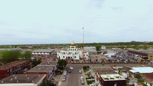 Vue aérienne d'un temple sikh.