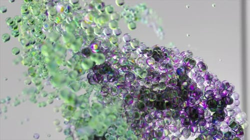 A Swirl of Colorful Bubbles on a Gray Isolated Background Video Animation with Surreal Liquid Color