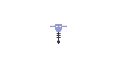 Flat Design Jackhammer Icon Animation