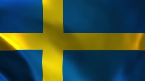 Seamless Loop Waving Flag of Sweden