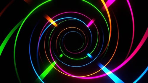Multicolor Moving Fronted Neon Lines Background Vj Loop In HD