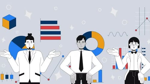 Team collaboration on analytics 2D mixed media animation