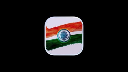 Rotating 3D India Flag Icon