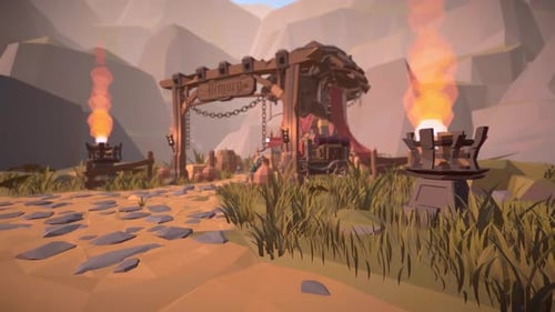 Armory Low-Poly 3D Scene : Looped