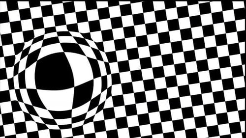 Black and White Checkerboard Warp Motion Background