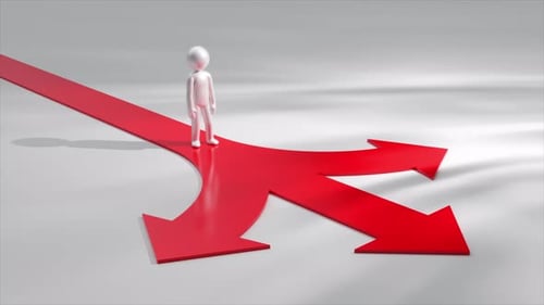 Stick Figure Facing Multiple Path Choices Animation