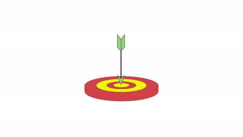Marketing targeting strategy symbol animated. business goals achievement, target icon
