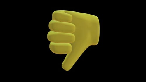 3D Animated Dislike Thumbs Down Emoji Hand Gesture