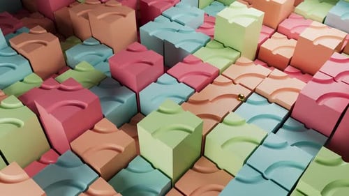 Boule dorée colorée « Road Become Flat » en boucle 4K