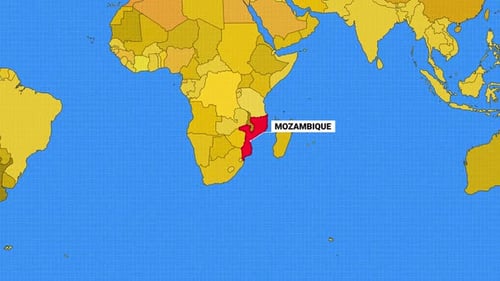 World Map Zoom and Country Highlight Flat Design Animation