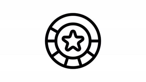 Minimalist Line Art Star Progress Icon Animation