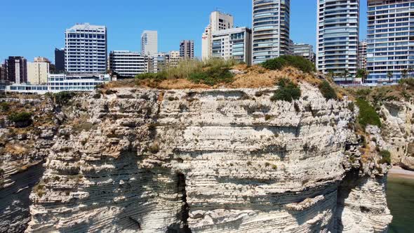 Modern Buildings On The Mediterranean Coast In Beirut, Lebanon, View ...