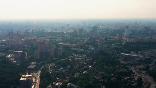 Aerial View From Drone of Urban City Scape