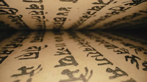 Old Vintage Handwritten Scriptures On Sanskrit Exploring Sacred Vedic Knowledge
