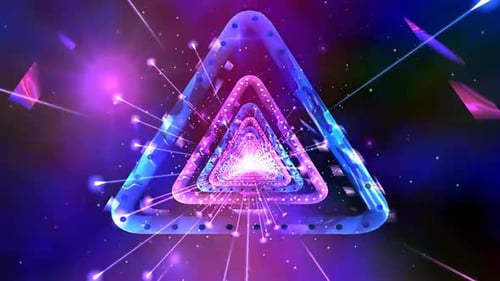 Dancing Lights Colorful Triangles Tunnel Animation Background