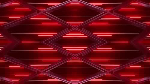 Dynamic red neon lights creating stunning modern abstract geometric patterns