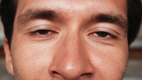 Man Smiling Face Close Up Portrait