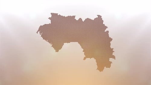 Guinea Map Reveal Animation with Geometric Pixel Grid