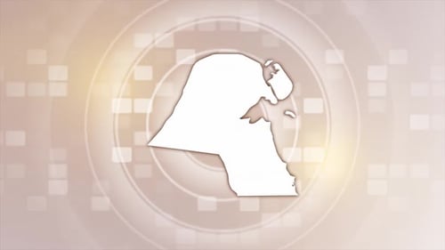 Kuwait Country Map Outline Line Drawing Animation
