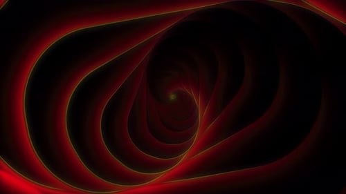 Hypnotic Tunnel Looping Background Red 4K