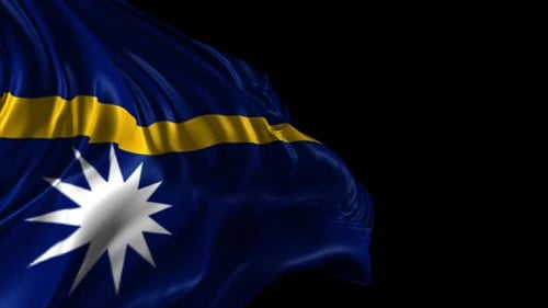 Nauru National Flag Waving Seamless Loop