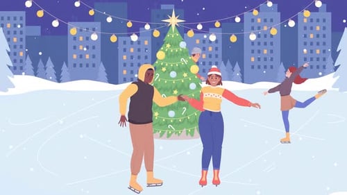 Animated Ice Skating Illustration