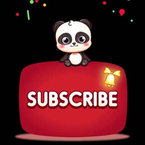Cute Panda Subscribe Button and Bell Notification Animation
