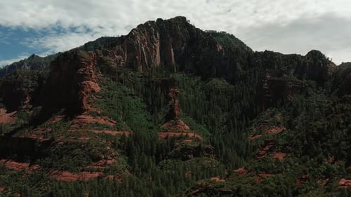 Sedona Arizona Mountain Range - Panning Left Across Desert Landscape