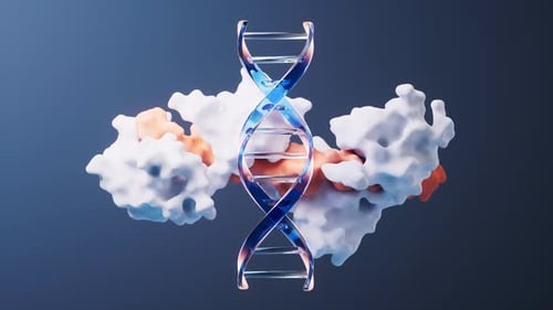 Loop animation of DNA and protein with biological concept