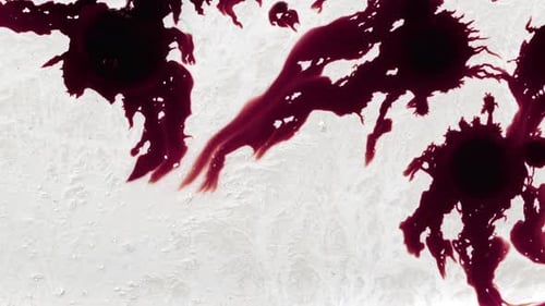 Abstract Red Liquid Dripping across White Surface