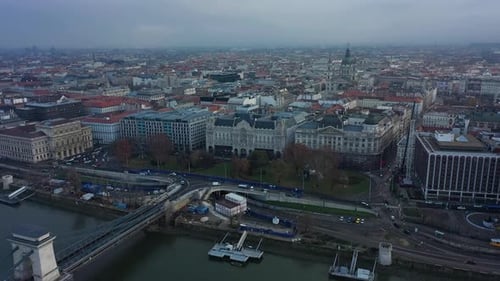 Vista aérea sobre Budapest, Hungría