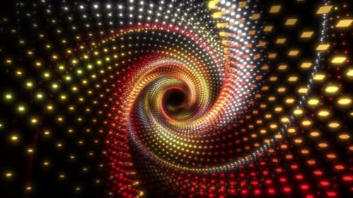 Glowing Neon Light Tunnel