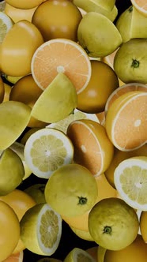 Falling Citrus Fruit Vertical Transition