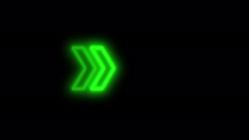 Green Neon Arrow Loop Animation