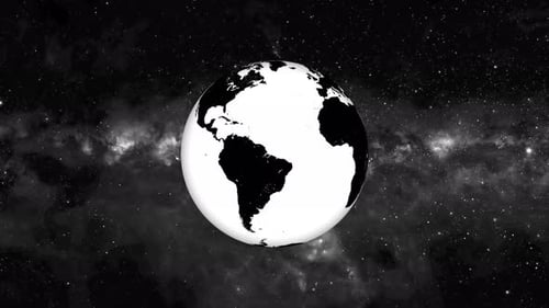 View of Realistic Earth planet Rotating on space or galaxy and stars milky way. 1201