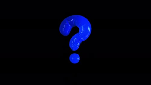 Abstract Blue Fluid Question Mark Symbol Loop