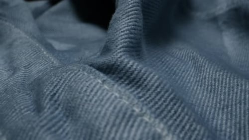 Close Up Detail of Blue Denim Fabric