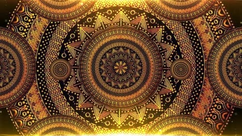Sparkling Golden Mandala Seamless Loop Decorative Background