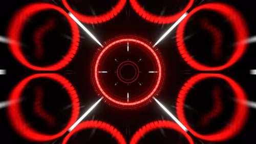 Red And White Stobe Tunnel Path Of Neon Background VJ Loop In 4K