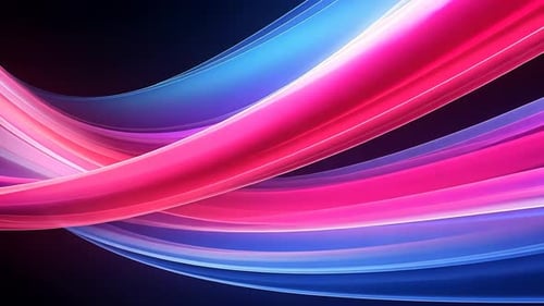 Abstract swirling ribbons of vibrant pink and blue