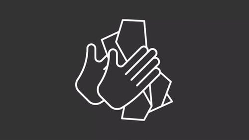 Minimalist Outline Hands Teamwork Icon Animation