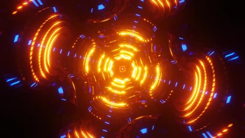Rhythmic VJ Loop Abstract Neon Swirls Pulse in a Dance