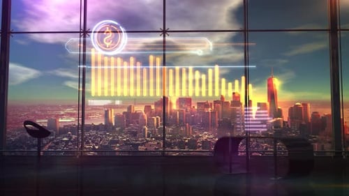 Animated Infographics Of The Fall Of The Dollar In An Office