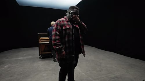 Singer Making Music Video Inside A Studio