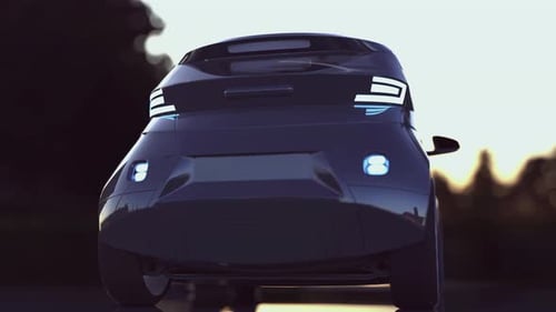 Electric Car Charging at a Charging Station