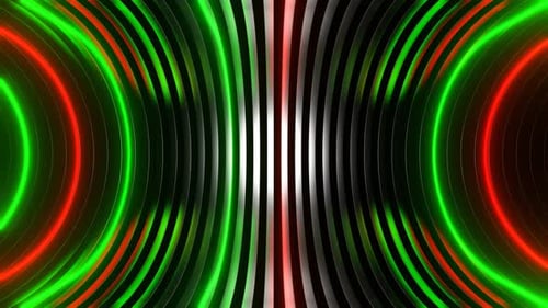 Green And Red Neon Oval Side Tunnel Background Vj Loop In 4K