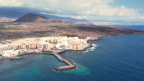Top View of Tourist Resort with Hotels and Sea Beach