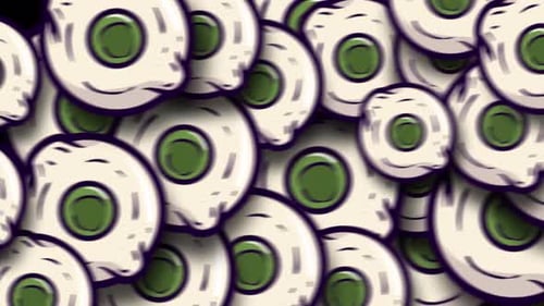 Halloween Cartoon Transitions Eyes On Alpha Channel